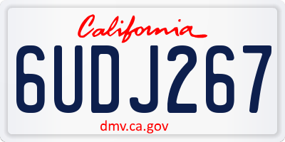CA license plate 6UDJ267