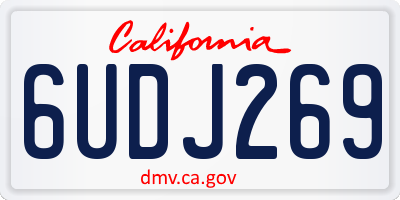 CA license plate 6UDJ269