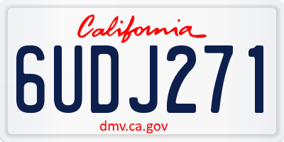 CA license plate 6UDJ271