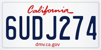 CA license plate 6UDJ274