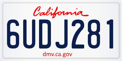 CA license plate 6UDJ281