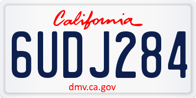 CA license plate 6UDJ284