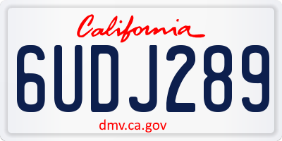 CA license plate 6UDJ289