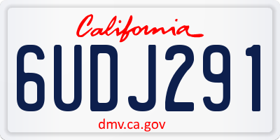 CA license plate 6UDJ291