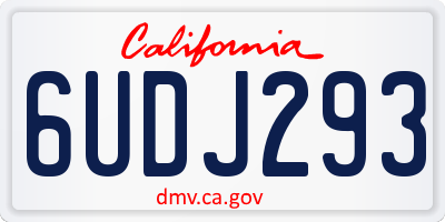 CA license plate 6UDJ293
