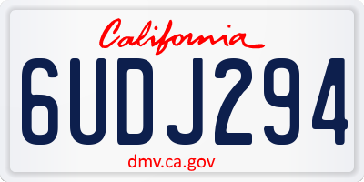 CA license plate 6UDJ294