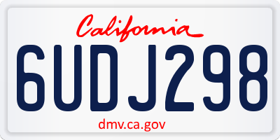 CA license plate 6UDJ298