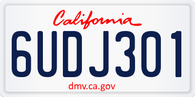 CA license plate 6UDJ301
