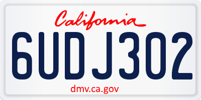 CA license plate 6UDJ302