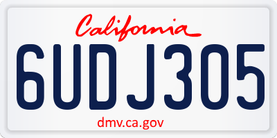 CA license plate 6UDJ305