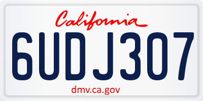 CA license plate 6UDJ307
