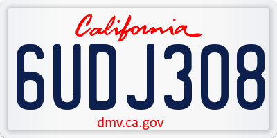CA license plate 6UDJ308