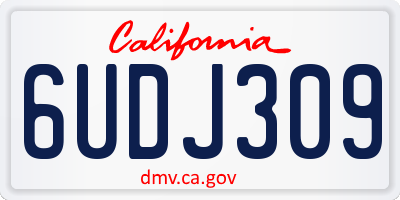 CA license plate 6UDJ309