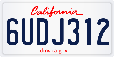 CA license plate 6UDJ312