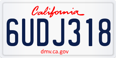 CA license plate 6UDJ318