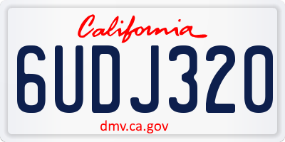 CA license plate 6UDJ320