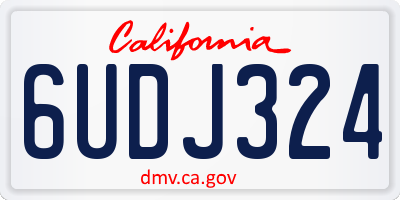 CA license plate 6UDJ324