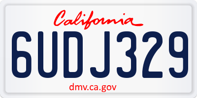 CA license plate 6UDJ329