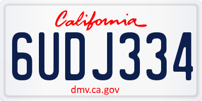CA license plate 6UDJ334