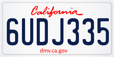 CA license plate 6UDJ335