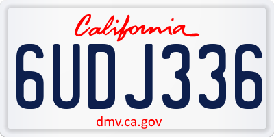 CA license plate 6UDJ336
