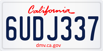 CA license plate 6UDJ337