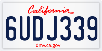 CA license plate 6UDJ339