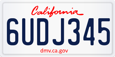 CA license plate 6UDJ345