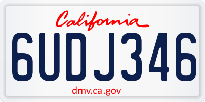 CA license plate 6UDJ346