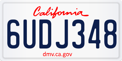 CA license plate 6UDJ348