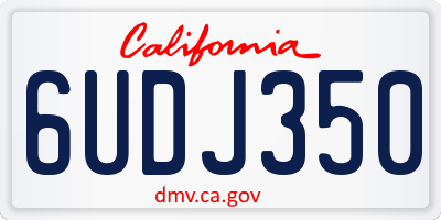 CA license plate 6UDJ350