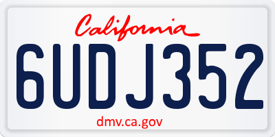 CA license plate 6UDJ352