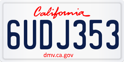 CA license plate 6UDJ353