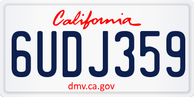 CA license plate 6UDJ359