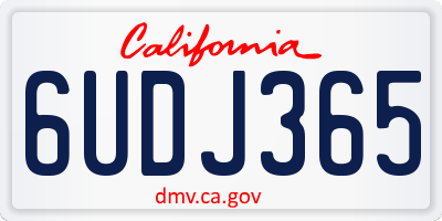 CA license plate 6UDJ365
