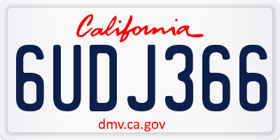 CA license plate 6UDJ366