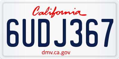 CA license plate 6UDJ367