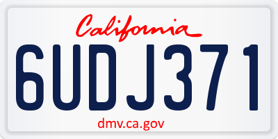CA license plate 6UDJ371