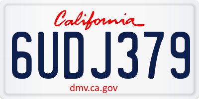 CA license plate 6UDJ379