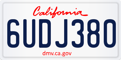 CA license plate 6UDJ380