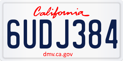 CA license plate 6UDJ384