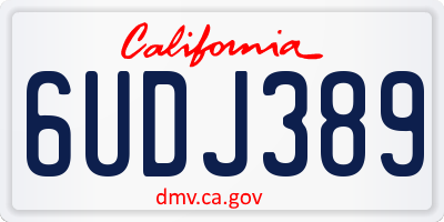 CA license plate 6UDJ389