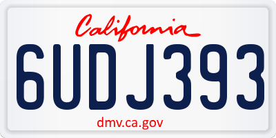 CA license plate 6UDJ393