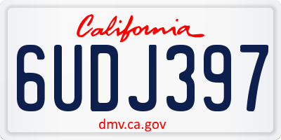 CA license plate 6UDJ397
