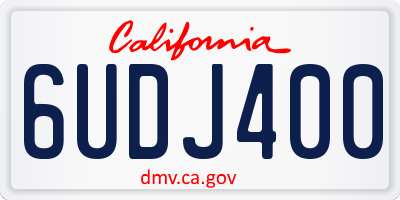 CA license plate 6UDJ400
