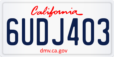 CA license plate 6UDJ403