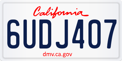 CA license plate 6UDJ407