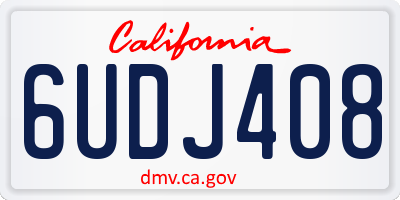CA license plate 6UDJ408