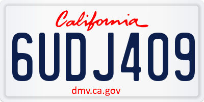 CA license plate 6UDJ409