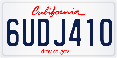 CA license plate 6UDJ410
